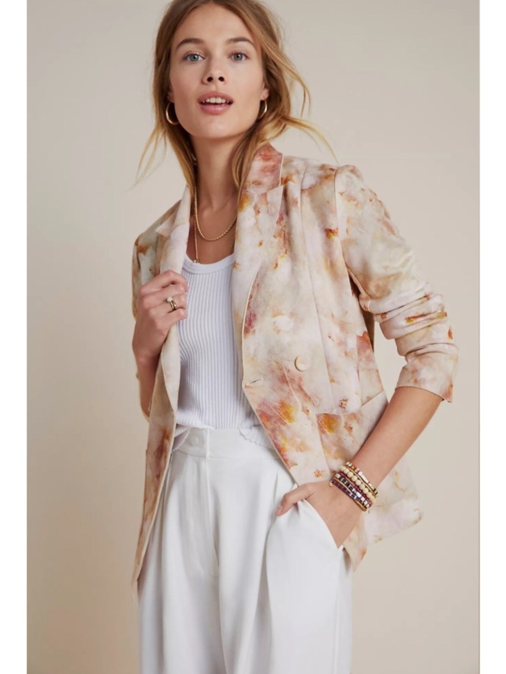 Anthropologie Monarc Renoir Sueded Floral Blazer Size Medium NWT